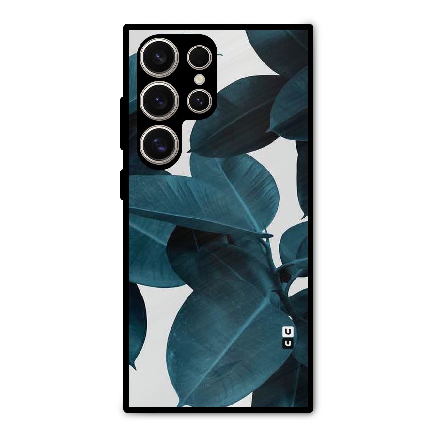 Very Aesthetic Leafs Metal Back Case for Galaxy S24 Ultra