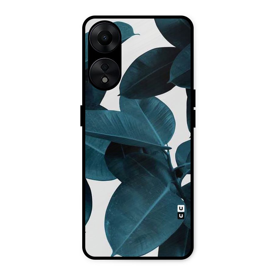 Very Aesthetic Leafs Metal Back Case for Oppo A78 5G