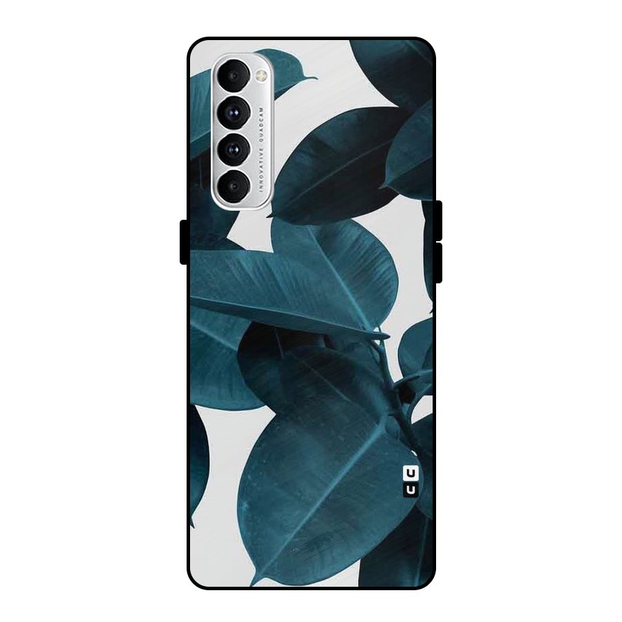 Very Aesthetic Leafs Metal Back Case for Oppo Reno4 Pro