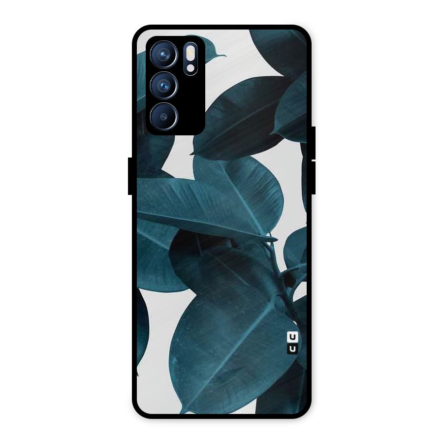 Very Aesthetic Leafs Metal Back Case for Oppo Reno6 5G