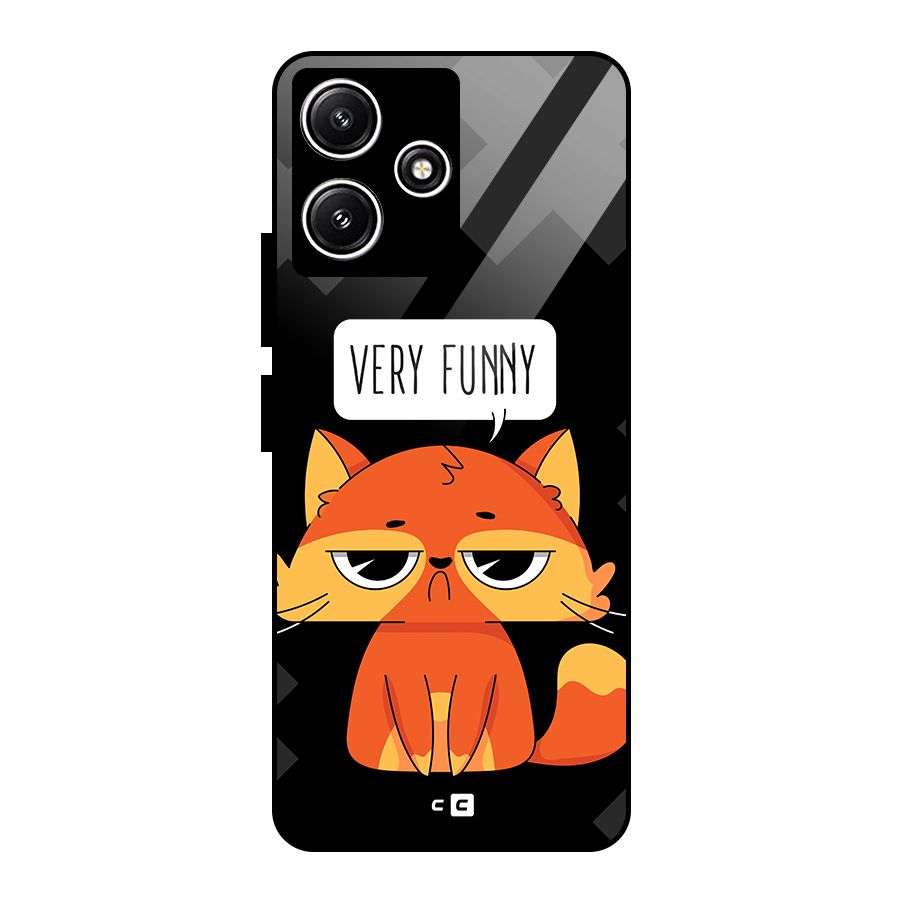 Very Funny Cat Glass Back Case for Redmi 12 5G