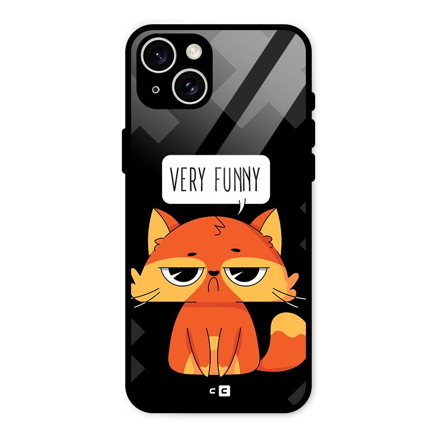 Very Funny Cat Glass Back Case for iPhone 15 Plus