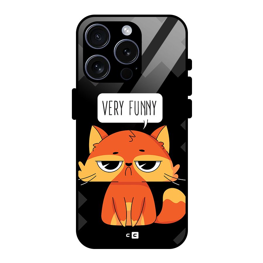 Very Funny Cat Glass Back Case for iPhone 15 Pro