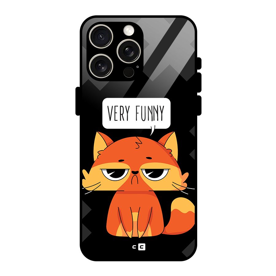 Very Funny Cat Glass Back Case for iPhone 15 Pro Max