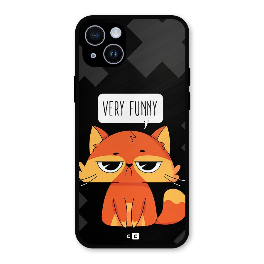 Very Funny Cat Metal Back Case for iPhone 14