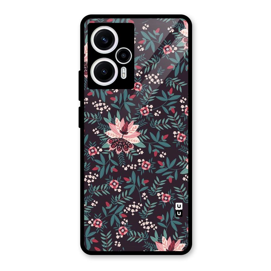 Very Leafy Pattern Glass Back Case for Poco F5