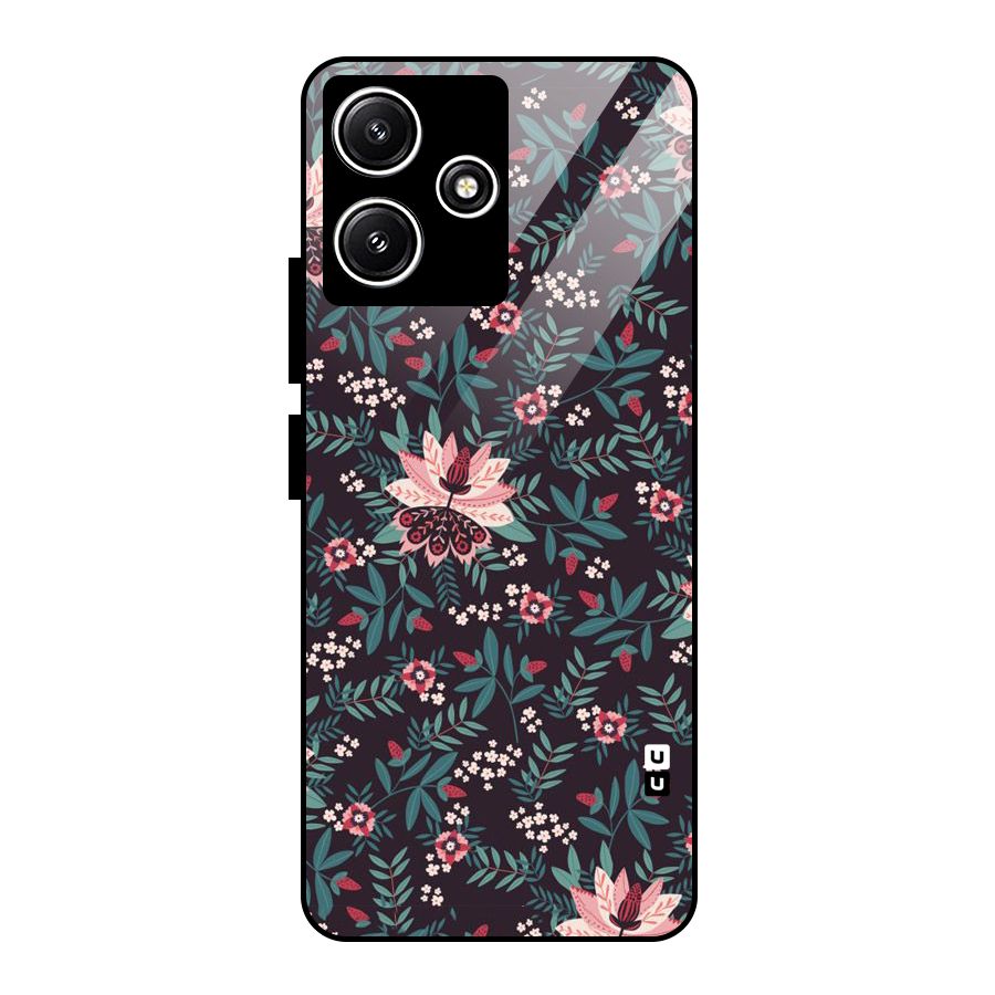Very Leafy Pattern Glass Back Case for Poco M6 Pro