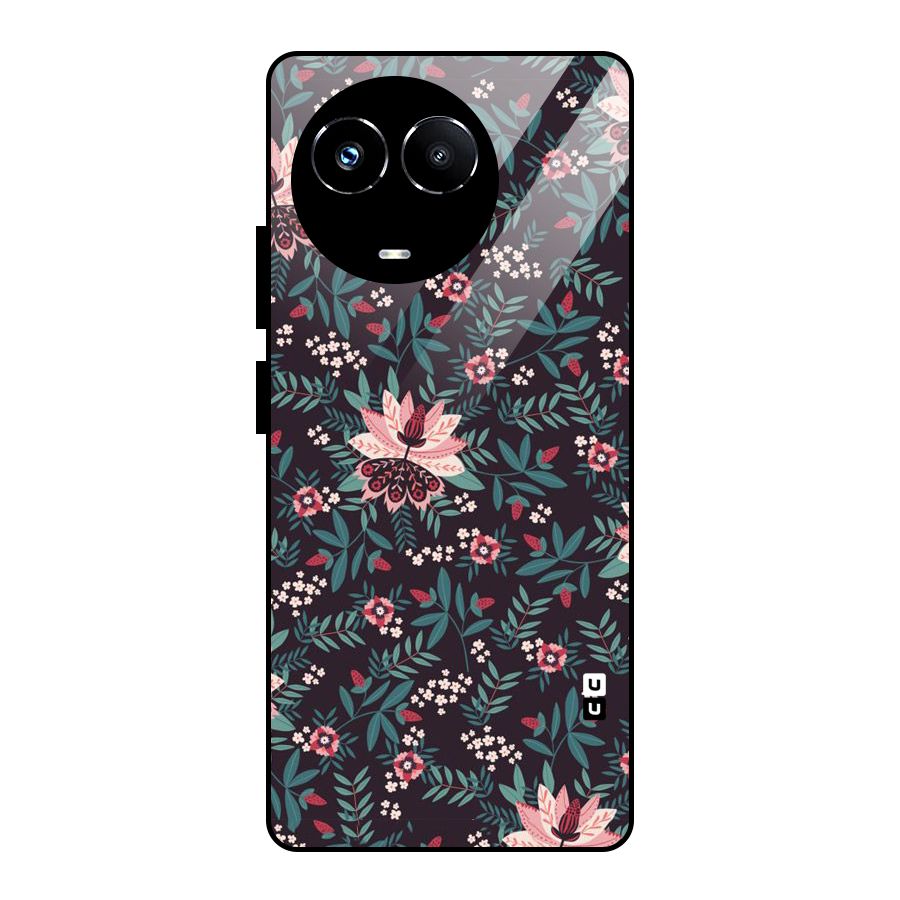 Very Leafy Pattern Glass Back Case for Realme Narzo 60X