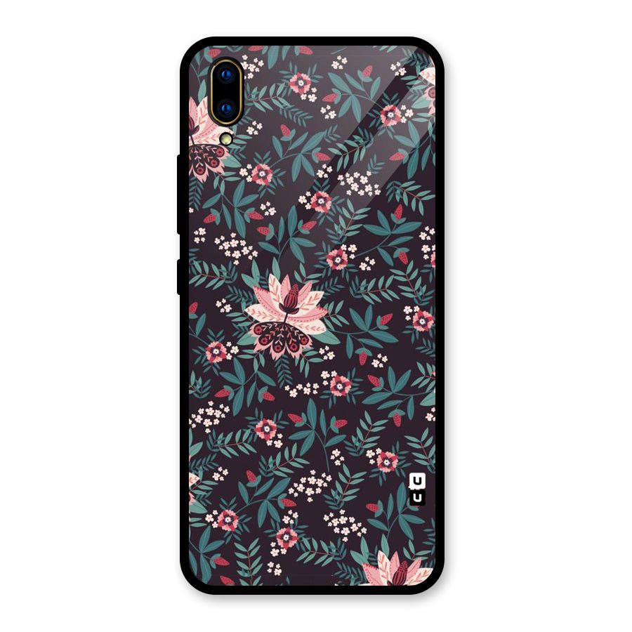 Very Leafy Pattern Glass Back Case for Vivo V11 Pro