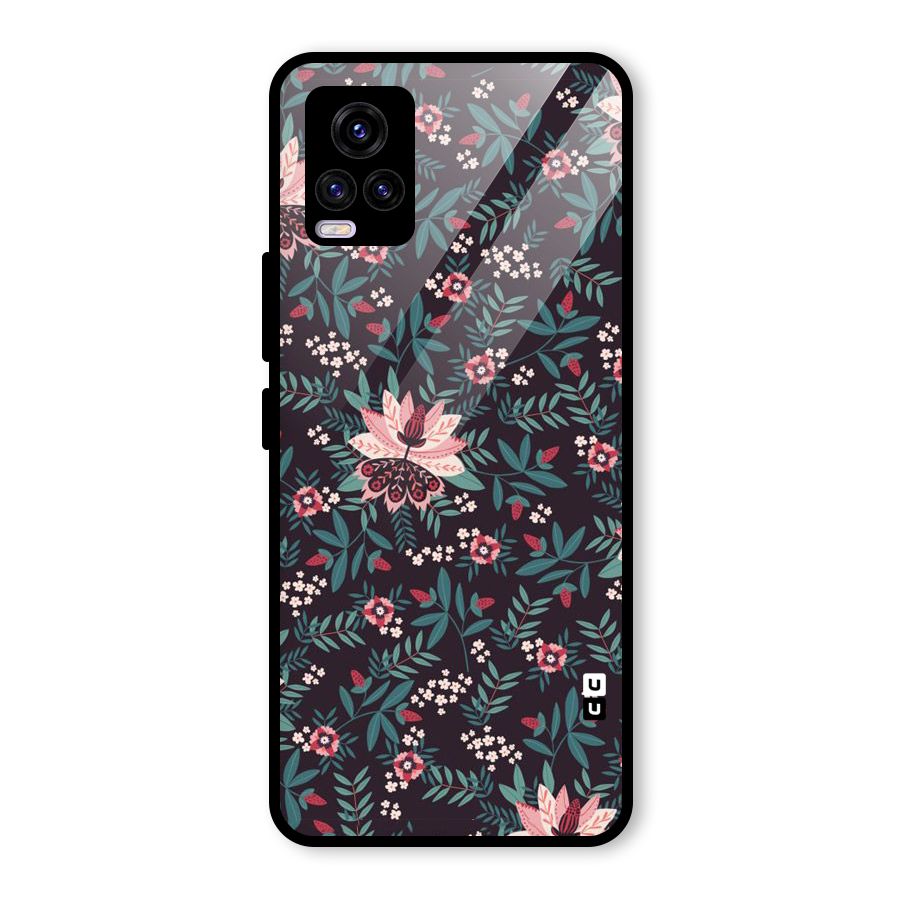 Very Leafy Pattern Glass Back Case for Vivo V20 2021