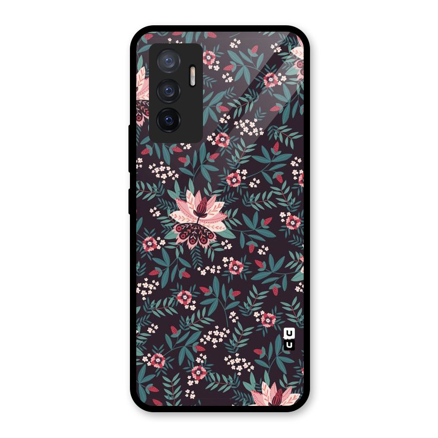 Very Leafy Pattern Glass Back Case for Vivo V23e