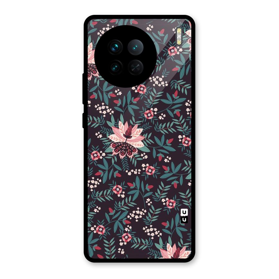 Very Leafy Pattern Glass Back Case for Vivo X90