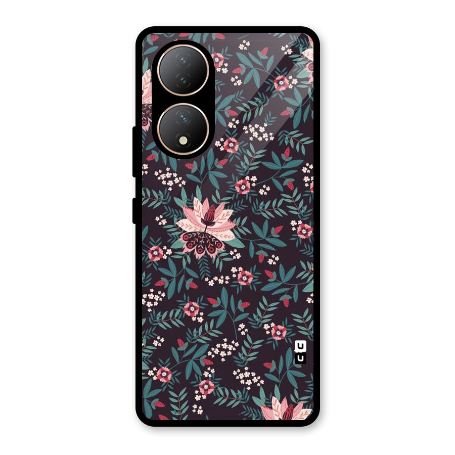 Very Leafy Pattern Glass Back Case for Vivo Y100A