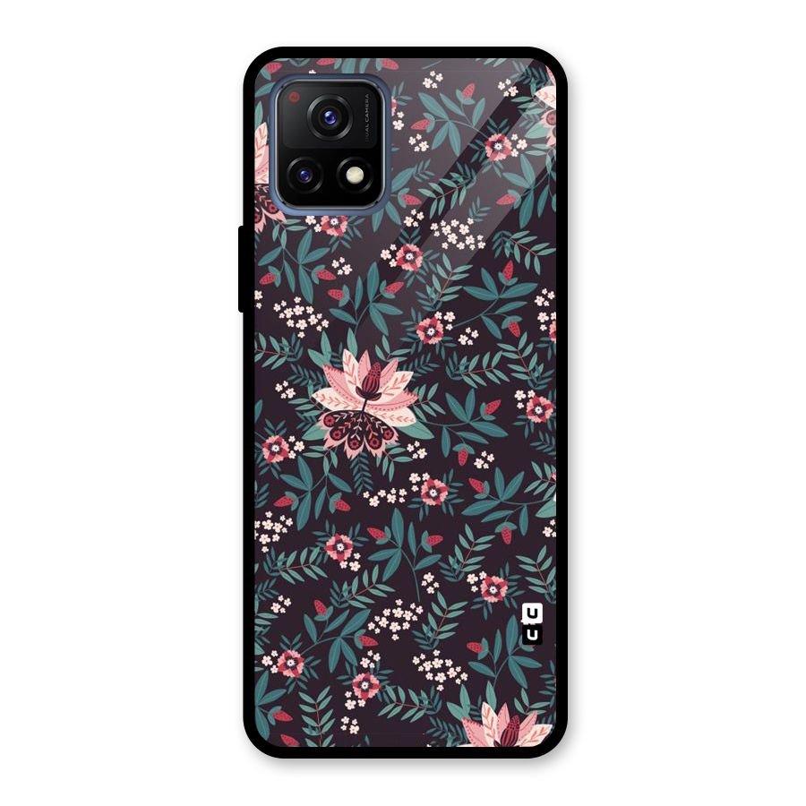 Very Leafy Pattern Glass Back Case for Vivo Y72 5G