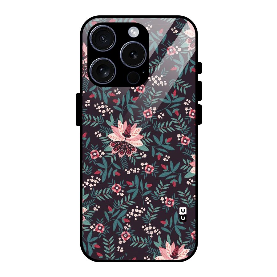 Very Leafy Pattern Glass Back Case for iPhone 15 Pro