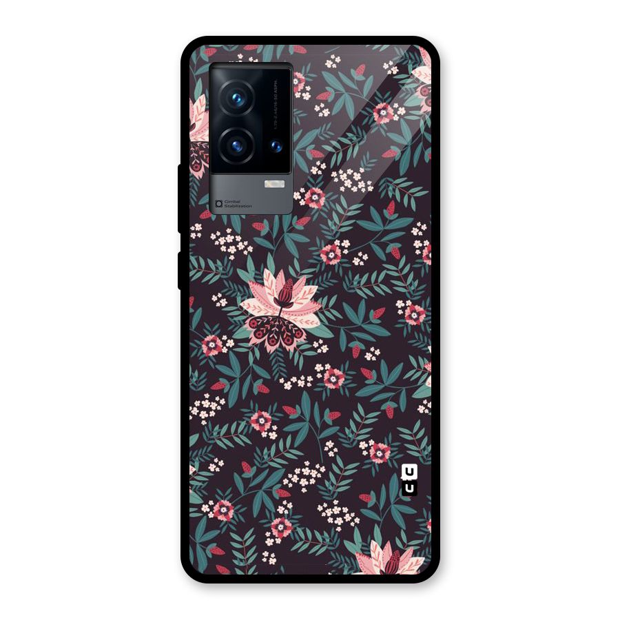 Very Leafy Pattern Glass Back Case for iQOO 9 5G