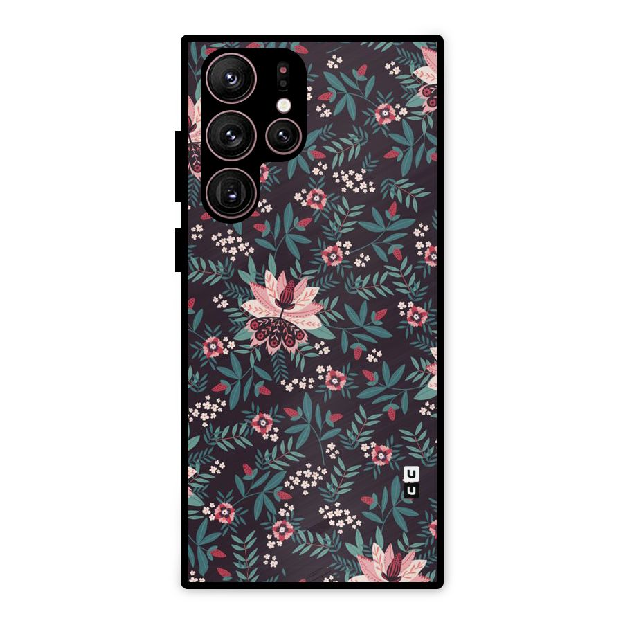 Very Leafy Pattern Metal Back Case for Galaxy S22 Ultra 5G