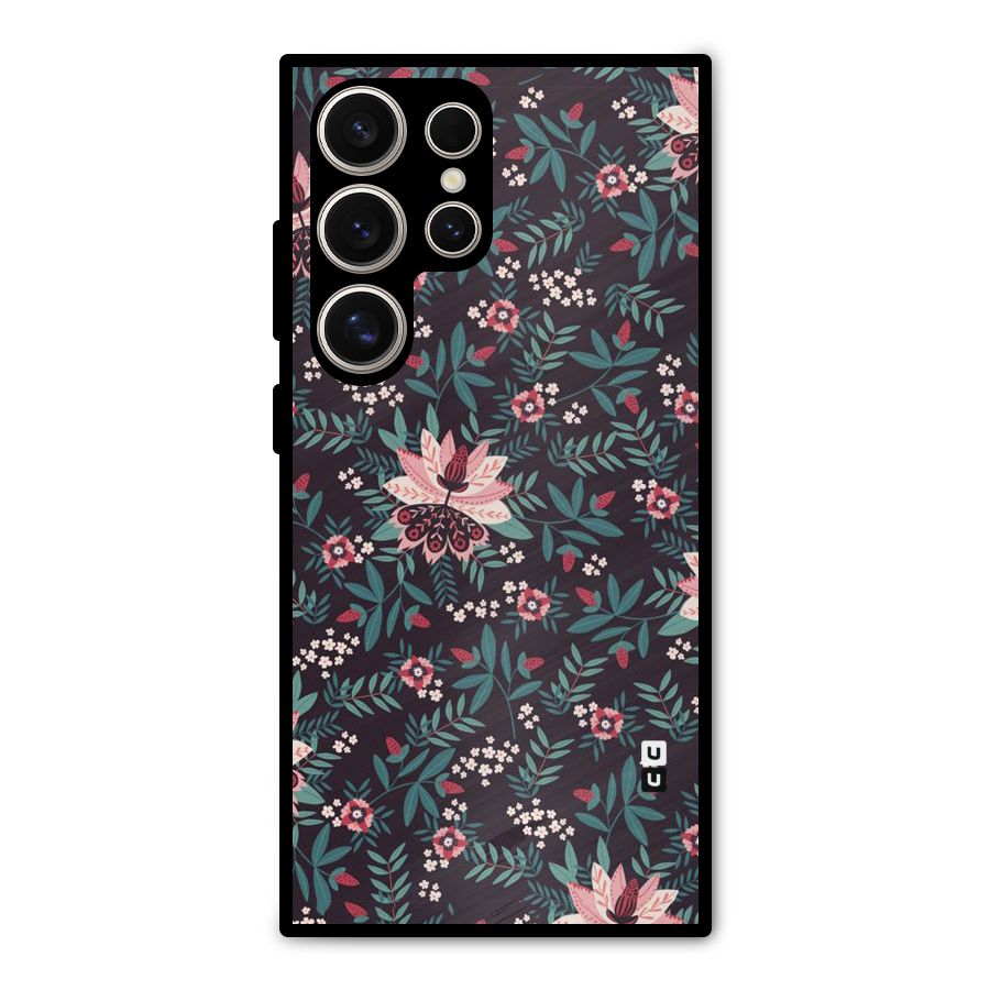 Very Leafy Pattern Metal Back Case for Galaxy S24 Ultra