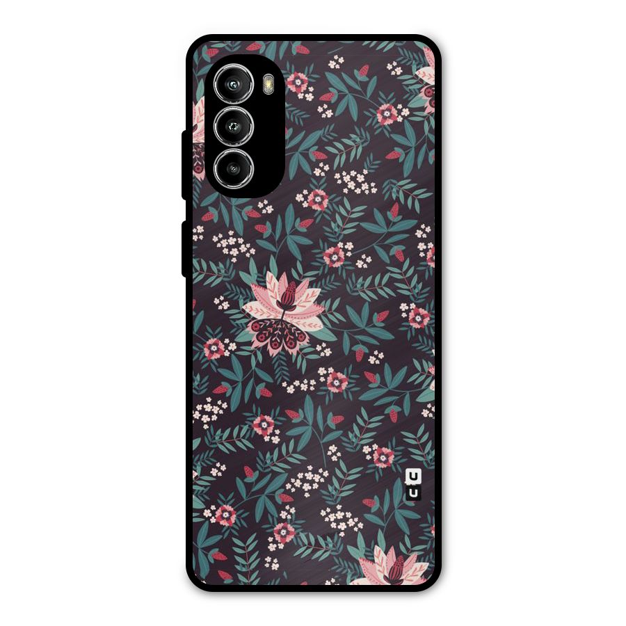 Very Leafy Pattern Metal Back Case for Moto G52