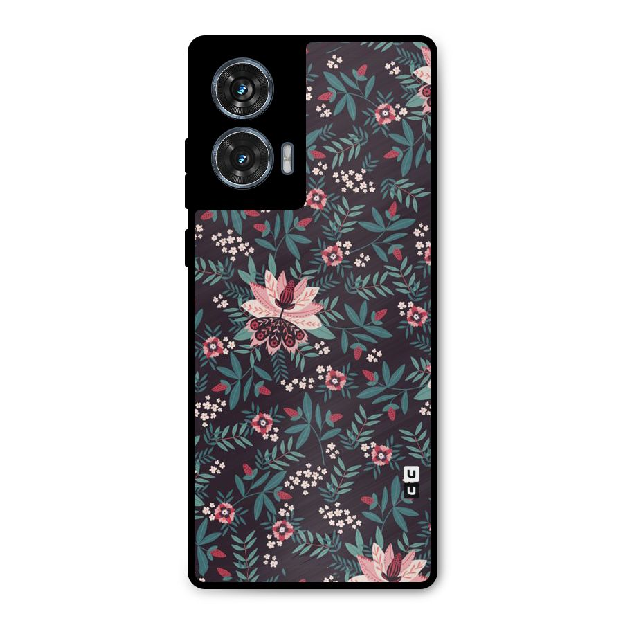 Very Leafy Pattern Metal Back Case for Motorola Edge 50 Fusion