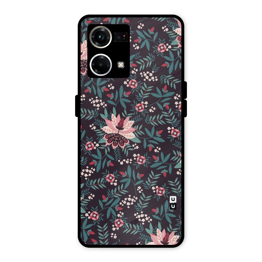Very Leafy Pattern Metal Back Case for Oppo F21s Pro 4G