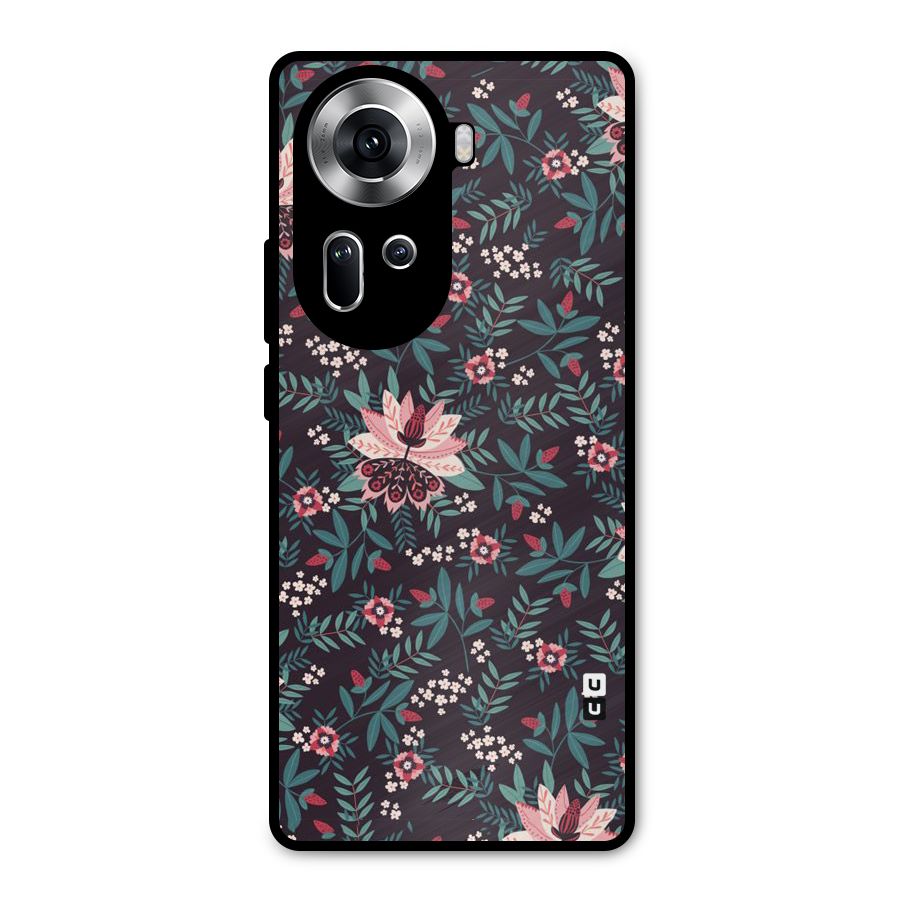 Very Leafy Pattern Metal Back Case for Oppo Reno11 5G