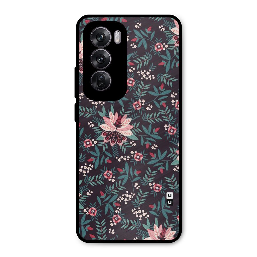 Very Leafy Pattern Metal Back Case for Oppo Reno12 Pro