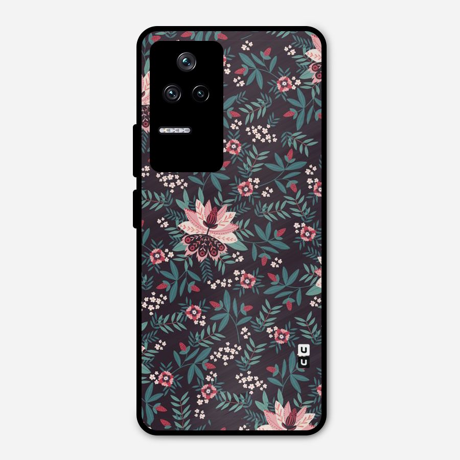 Very Leafy Pattern Metal Back Case for Poco F4 5G