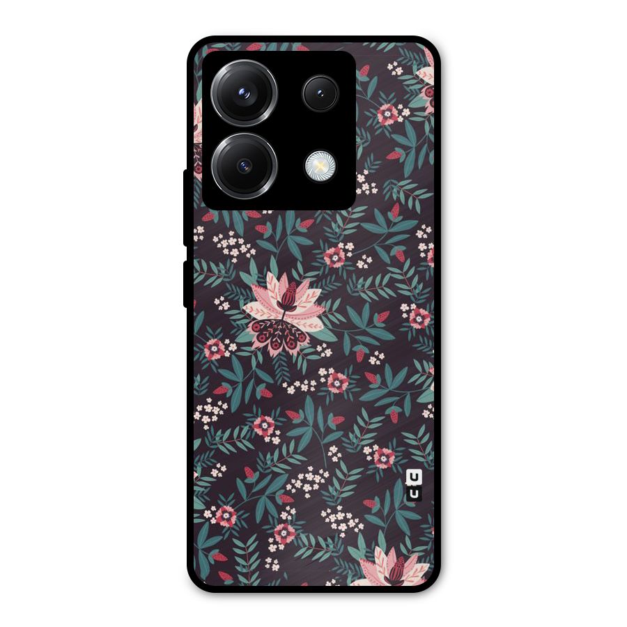 Very Leafy Pattern Metal Back Case for Poco X6