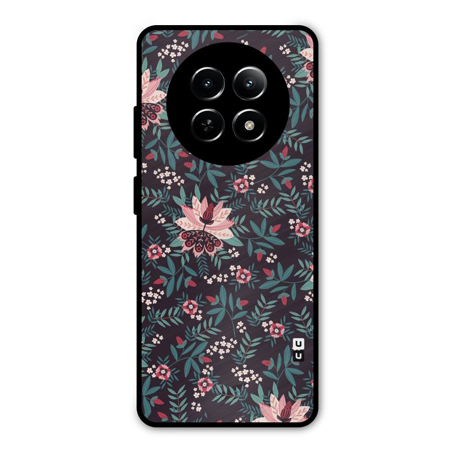 Very Leafy Pattern Metal Back Case for Realme 12x 5G