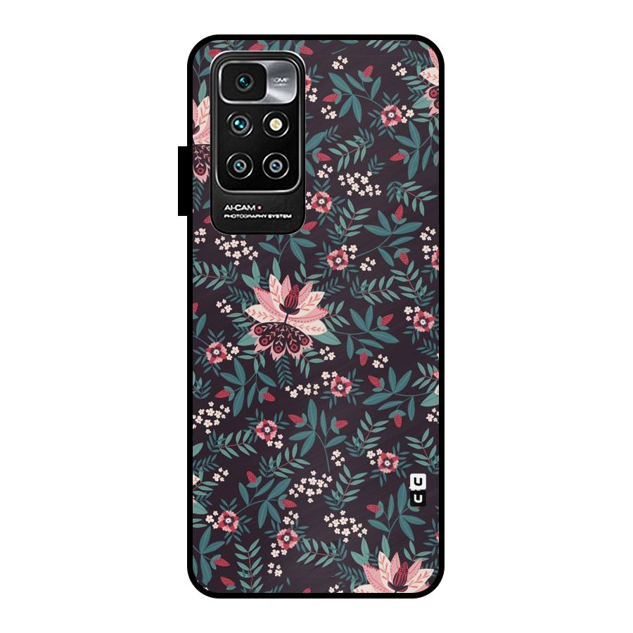 Very Leafy Pattern Metal Back Case for Redmi 10 Prime