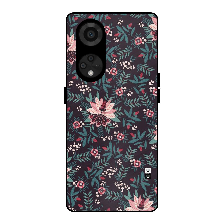 Very Leafy Pattern Metal Back Case for Reno8 T 5G