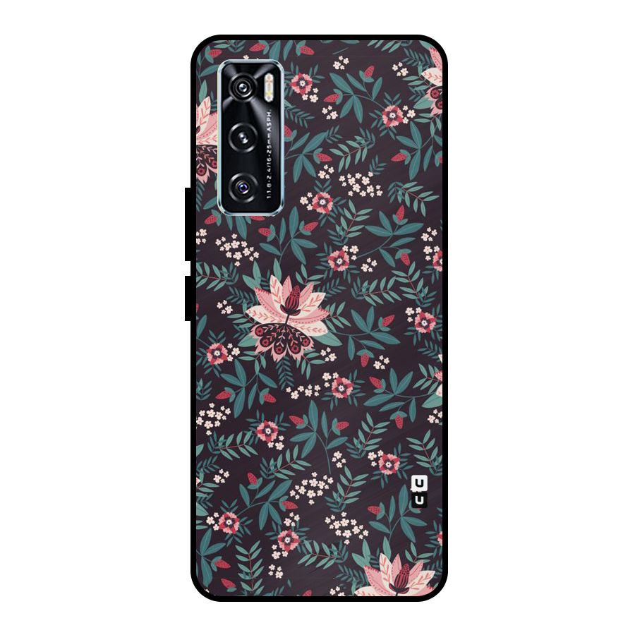 Very Leafy Pattern Metal Back Case for Vivo V20 SE