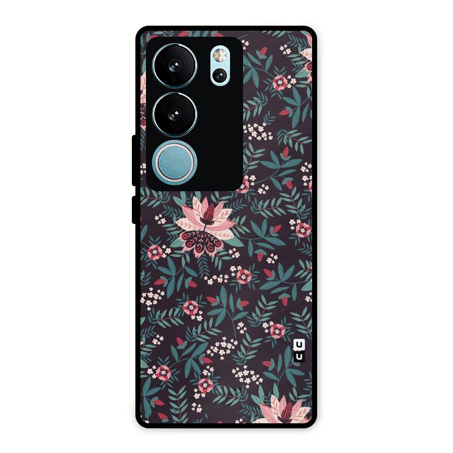 Very Leafy Pattern Metal Back Case for Vivo V29 Pro