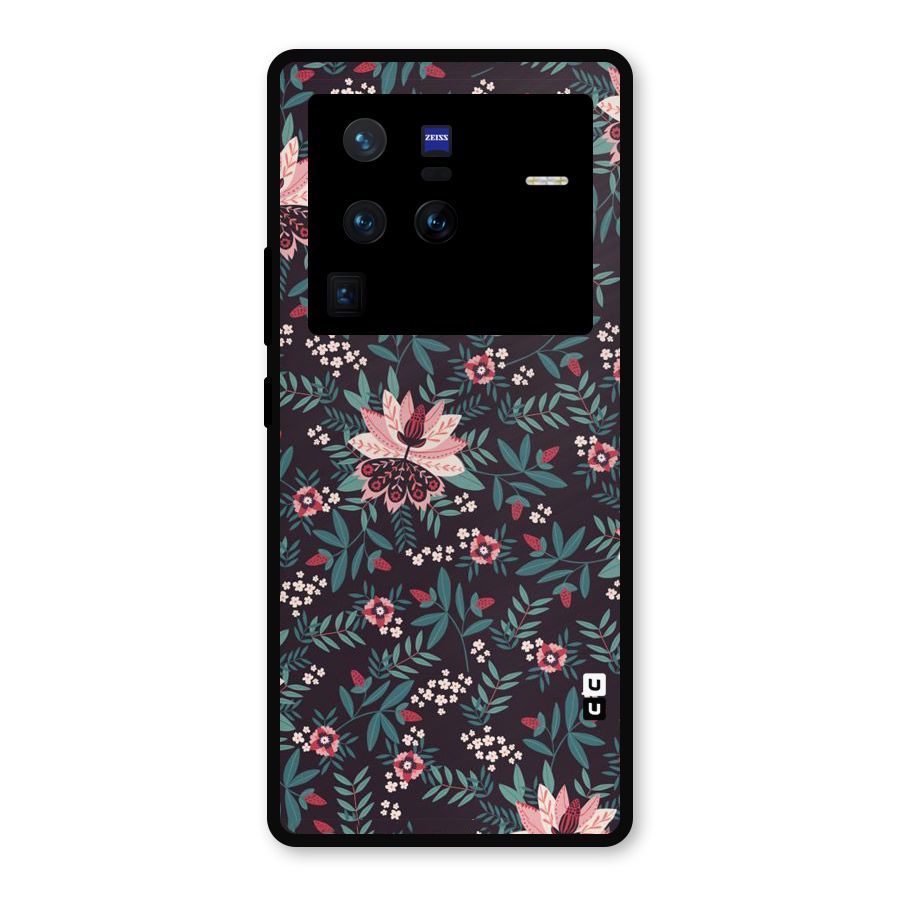 Very Leafy Pattern Metal Back Case for Vivo X80 Pro