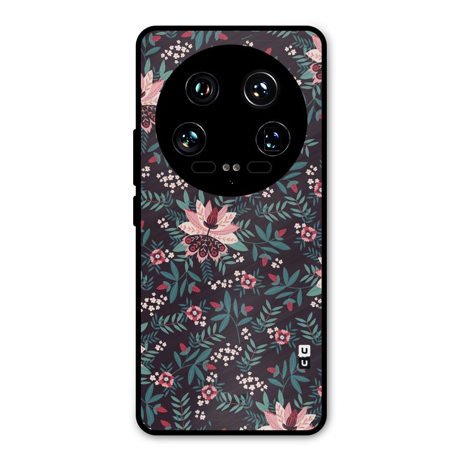 Very Leafy Pattern Metal Back Case for Xiaomi 14 Ultra