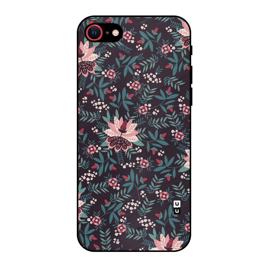 Very Leafy Pattern Metal Back Case for iPhone SE 2020