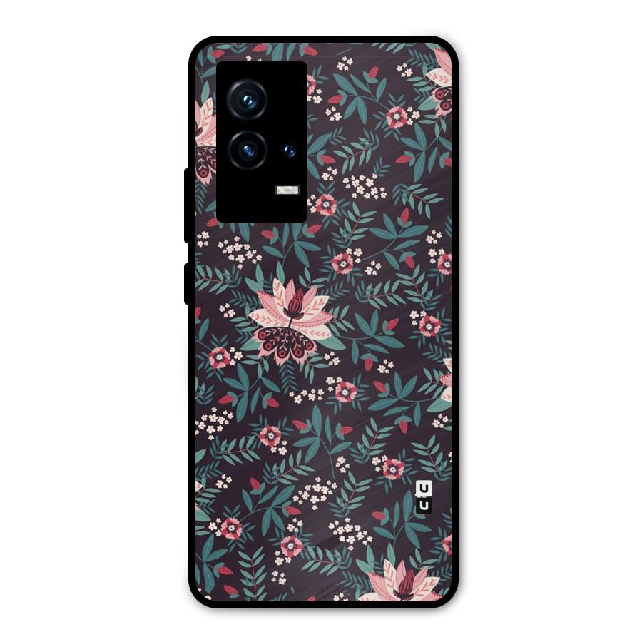 Very Leafy Pattern Metal Back Case for iQOO 9 5G