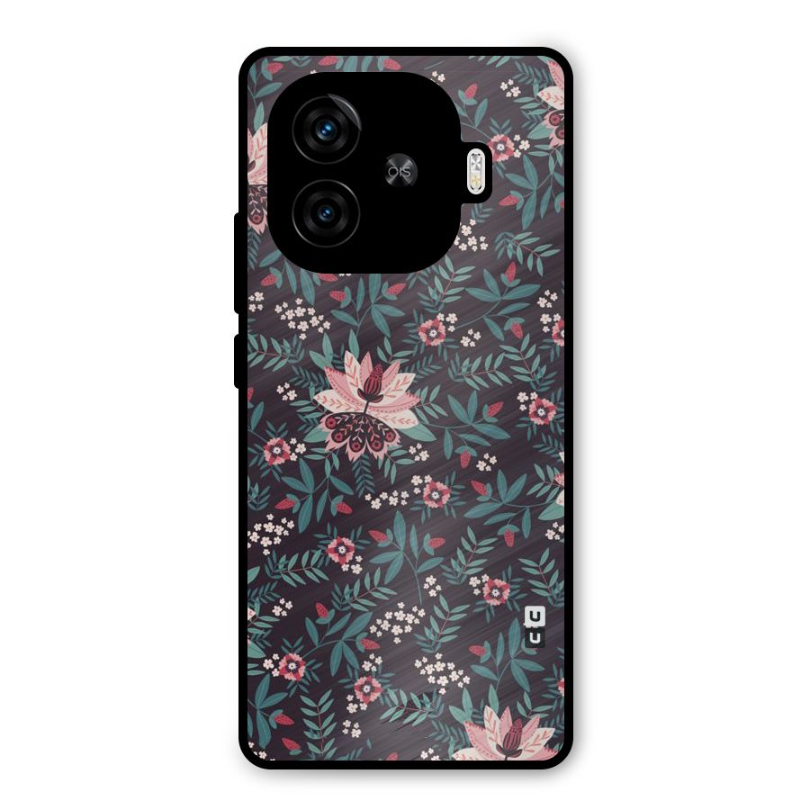 Very Leafy Pattern Metal Back Case for iQOO Z9 Turbo