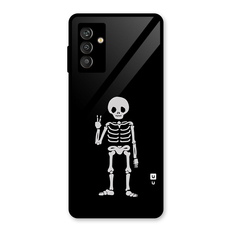 Victory Skeleton Spooky Glass Back Case for Galaxy M13