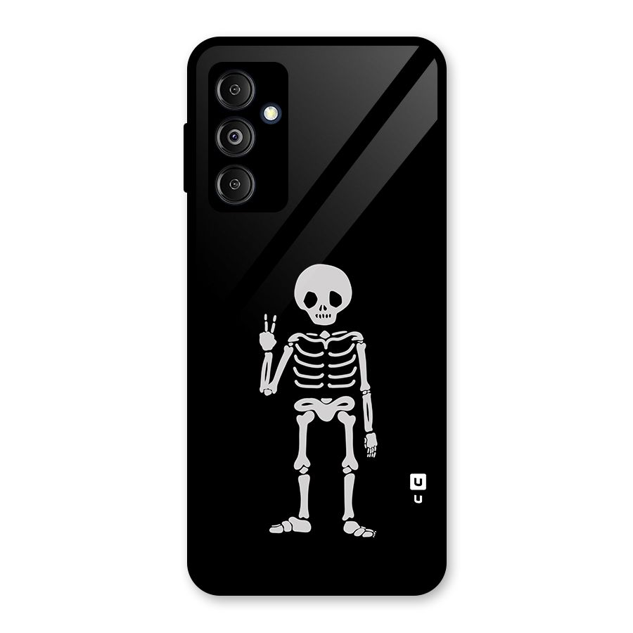 Victory Skeleton Spooky Glass Back Case for Galaxy M14 5G