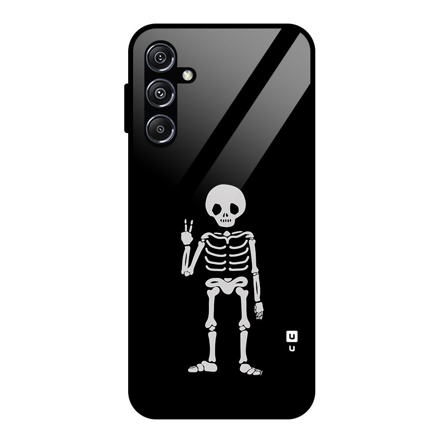Victory Skeleton Spooky Glass Back Case for Galaxy M34 5G