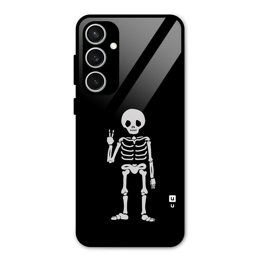 Victory Skeleton Spooky Glass Back Case for Galaxy S23 FE