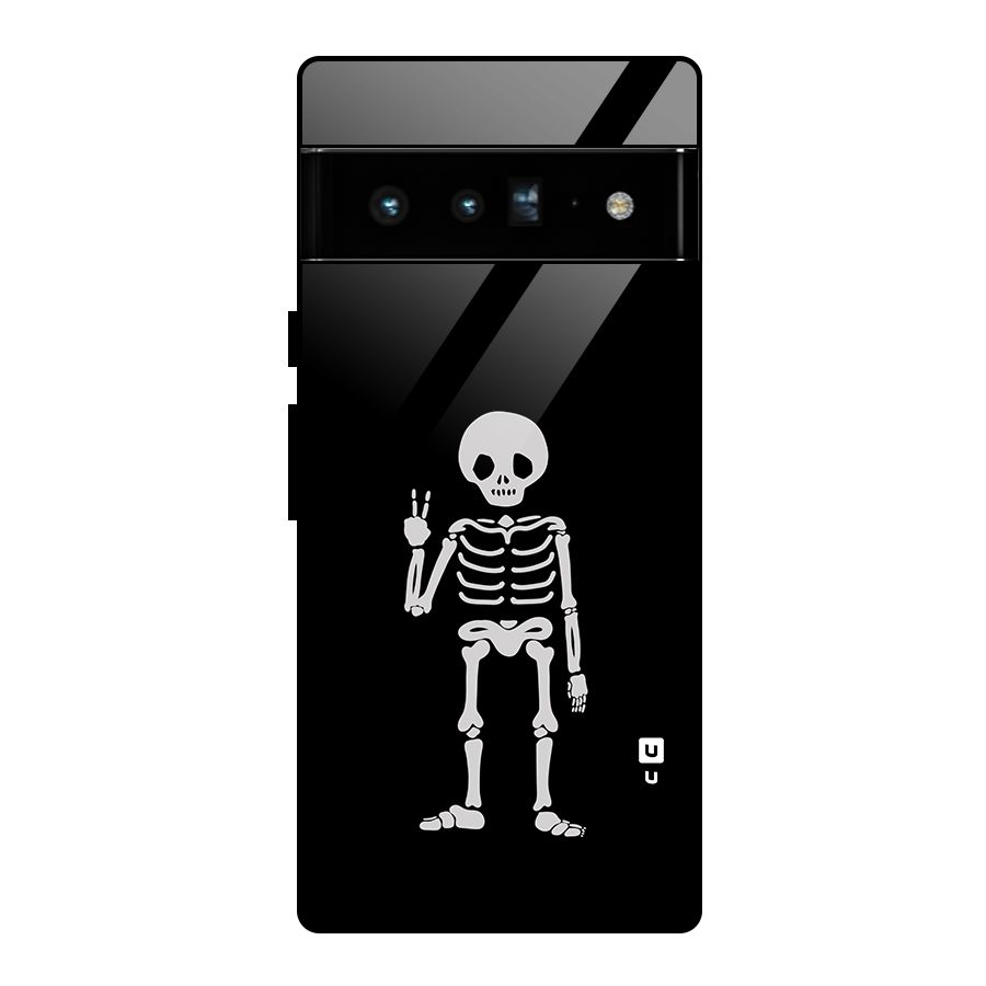 Victory Skeleton Spooky Glass Back Case for Google Pixel 6 Pro