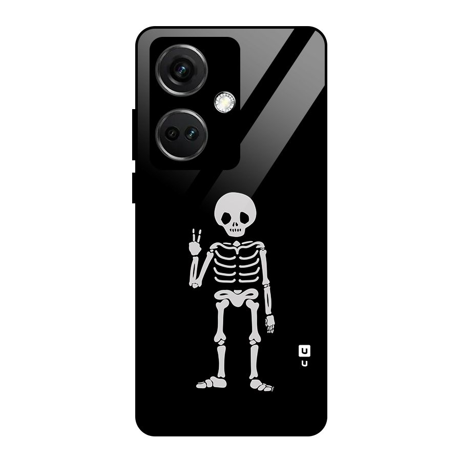Victory Skeleton Spooky Glass Back Case for OnePlus Nord CE 3 5G