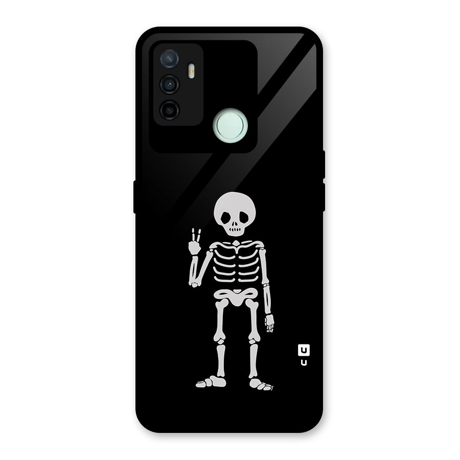 Victory Skeleton Spooky Glass Back Case for Oppo A53