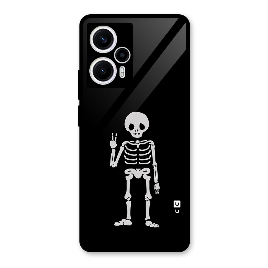Victory Skeleton Spooky Glass Back Case for Poco F5