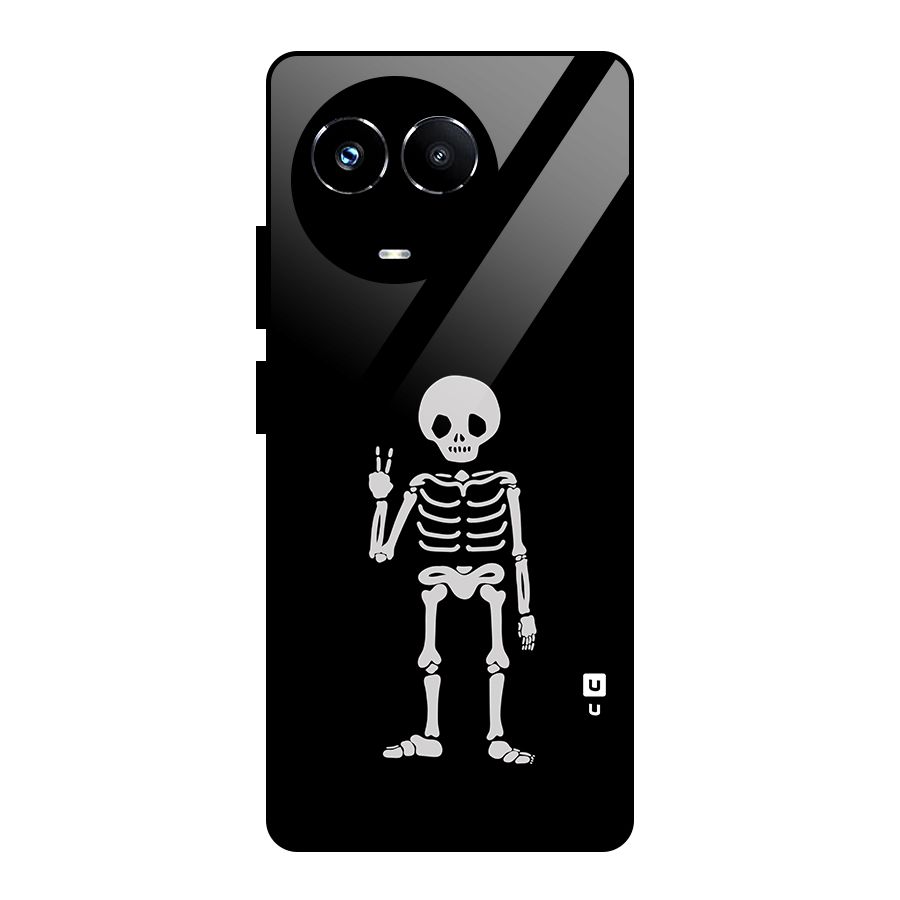Victory Skeleton Spooky Glass Back Case for Realme 11X
