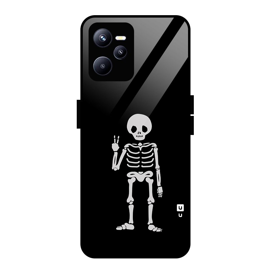 Victory Skeleton Spooky Glass Back Case for Realme C35