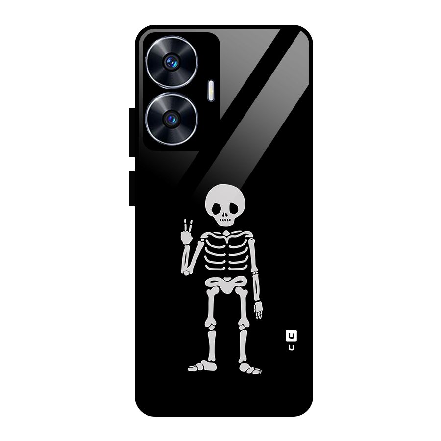 Victory Skeleton Spooky Glass Back Case for Realme Narzo N55